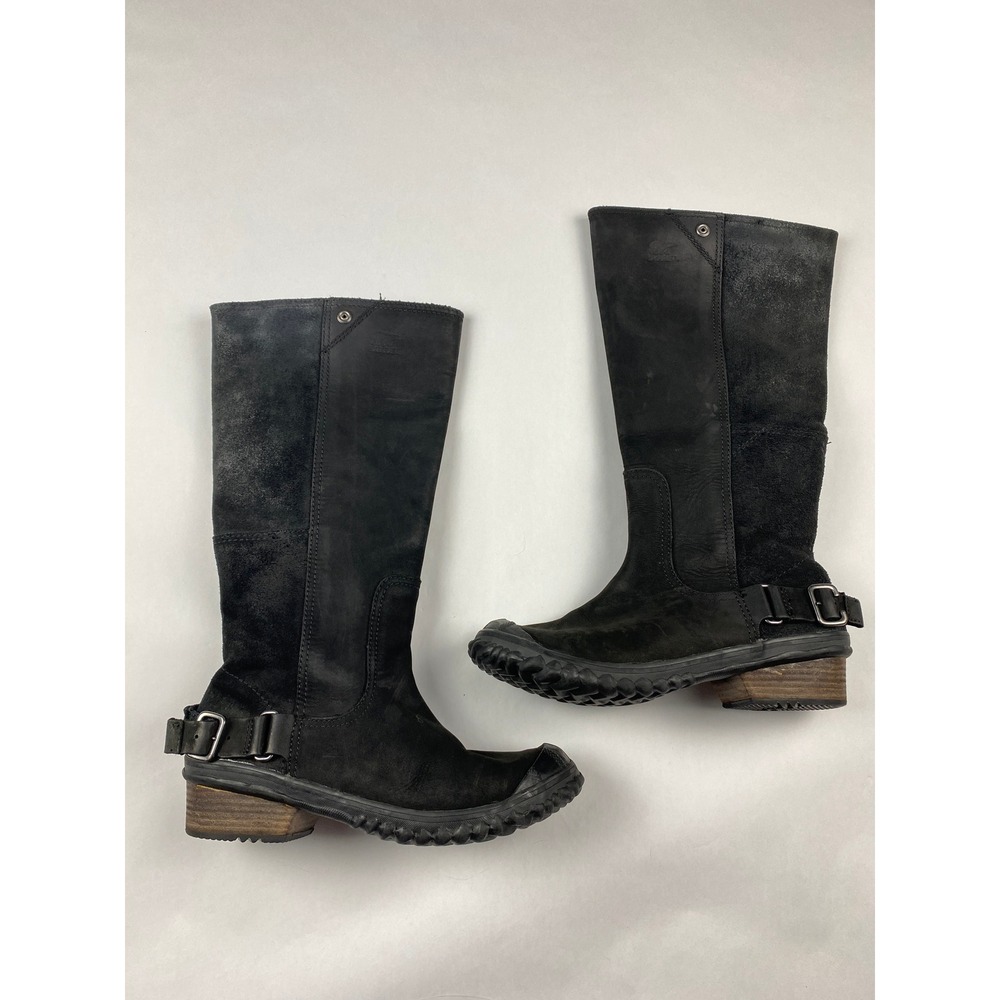 Sorel Slimboot Riding Boot Women's Size 7 Black Suede